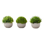 Monarch Specialties I 9589 Artificial Plant, 5' Tall, Grass, Indoor, Faux, Fake, Table, Greenery, Potted, Set of 3, Decorative, Green Plants, Grey Pots