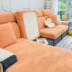 Stretch Couch Cushion Covers, Washable Chaise Lounge Sofa Slipcover, Elastic Furniture Protector for Pets, Kid