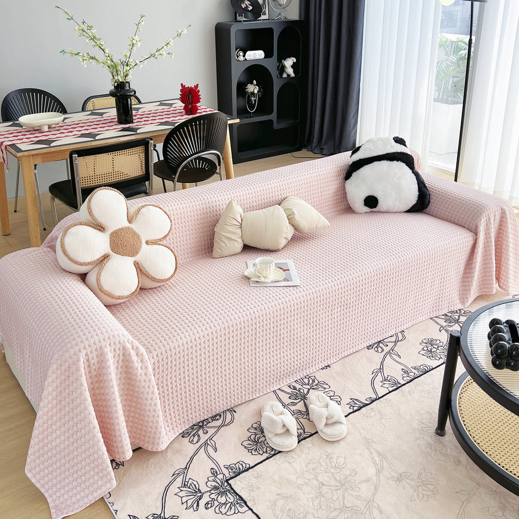 Cooling Textured Sofa Cover Washable Soft Couch Throw Blanket for Summer & Pets