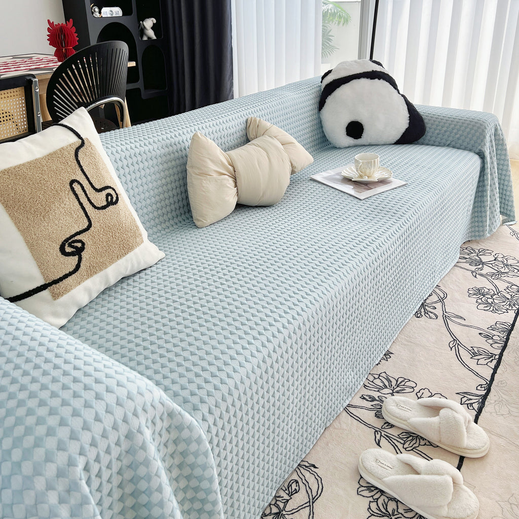 Cooling Textured Sofa Cover Washable Soft Couch Throw Blanket for Summer & Pets