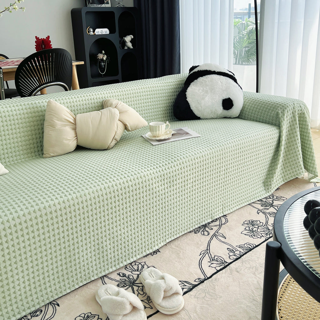 Cooling Textured Sofa Cover Washable Soft Couch Throw Blanket for Summer & Pets