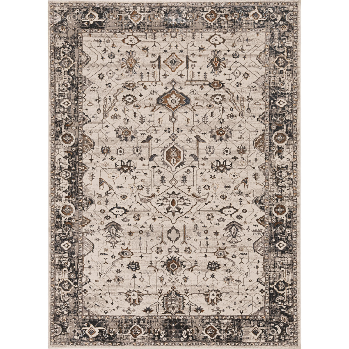 Inspire 7500 Ivory/Grey Empera Area Rug, Size  910 Inch  X 132 Inch