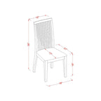 East West Furniture IPC-LWH-W Ipswich Dining Chairs - Slat Back Wood Seat Kitchen Chairs, Set of 2, Linen White