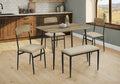 Dining Set, 5pcs Set, 40 Inch Rectangular, Small, Kitchen, Black Metal, Contemporary, Modern