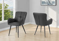 Dining Chair, 33 Inch Height, Set Of 2, Upholstered, Side, Dining Room, Kitchen, Blue Leather Look, Black Metal, Contemporary, Moder