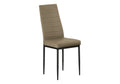 Dining Chair, 39 Height, Set Of 2, Side, Upholstered, Dining Room, Kitchen, Dark Taupe Leather-look, Black Metal, Contemporary