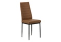 Dining Chair, 39 Height, Set Of 2, Side, Upholstered, Dining Room, Kitchen, Cognac Leather-look, Black Metal, Contemporary