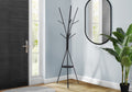 Coat Rack, 72 InchH, Bedroom, Entryway, Hall Tree, 6 Hooks, Black Metal, Contemporary, Modern