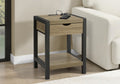 Accent Table, 24H, 2 Tier, End, Side Table, Nightstand, Lamp, Storage Drawer, Dark Taupe Laminate, Black Metal, Contemporary