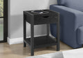 Accent Table, 24H, 2 Tier, End, Side Table, Nightstand, Lamp, Storage Drawer, Black Oak Laminate, Black Metal, Contemporary
