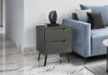 Accent Table, Side Table, End, Storage Drawer, Nightstand, Bedroom, Living Room, Grey Laminate, Modern, Contemporary