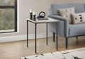 Accent Table, 22 H, Side Table, End, Small, Nightstand, Square, Bedroom, Living Room, Washed Oak Laminate, Black Metal, Contempo