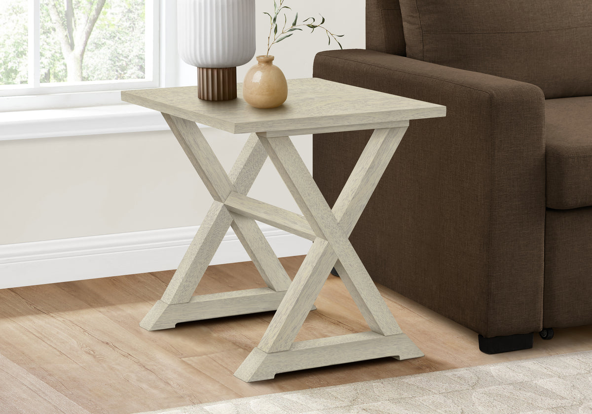 Accent Table, End, Side Table, Square, Nightstand, Bedroom, Lamp, Antique White Veneer, Transitional
