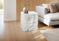 Accent Table, 25 InchH, Indoor Or Outdoor, End, Nightstand, Side Table, Square, Living Room, Bedroom, White, Contemporary, Modern