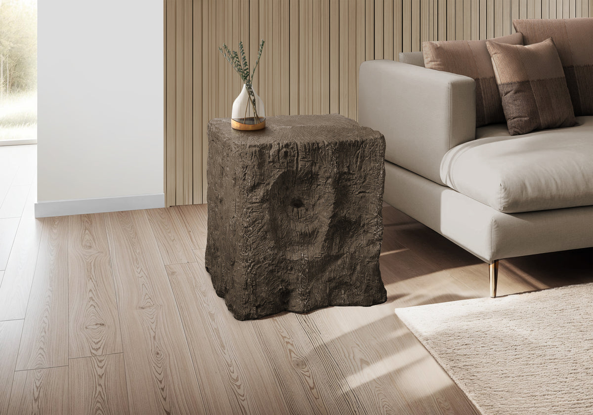 Accent Table, 25 InchH, Indoor Or Outdoor, End, Nightstand, Side Table, Square, Living Room, Bedroom, Walnut, Contemporary, Modern