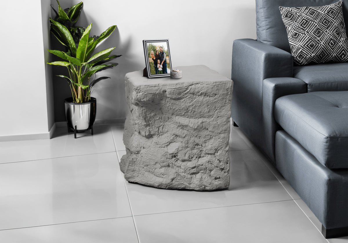 Accent Table, 25 InchH, Indoor Or Outdoor, Side Table, Nightstand, End, Bedroom, Living Room, Grey, Contemporary, Modern
