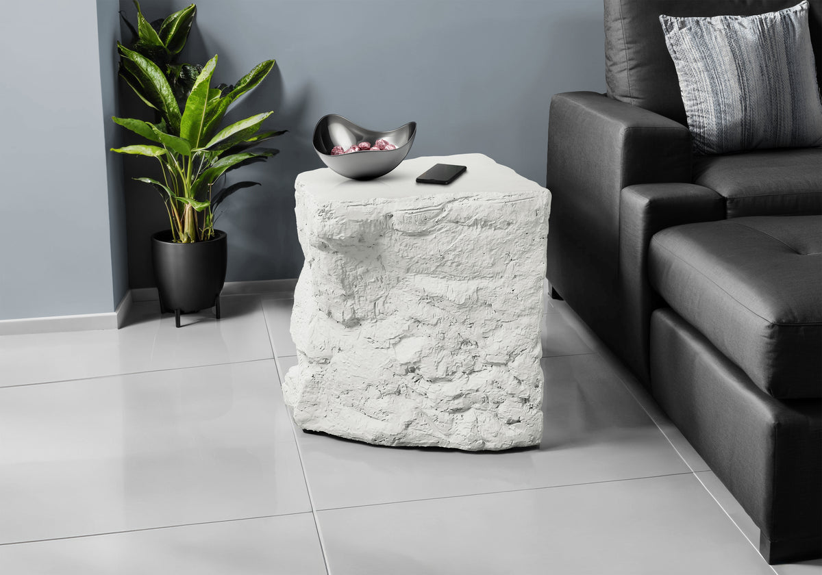 Accent Table, 25 InchH, Indoor Or Outdoor, Side Table, Nightstand, End, Bedroom, Living Room, White, Contemporary, Modern