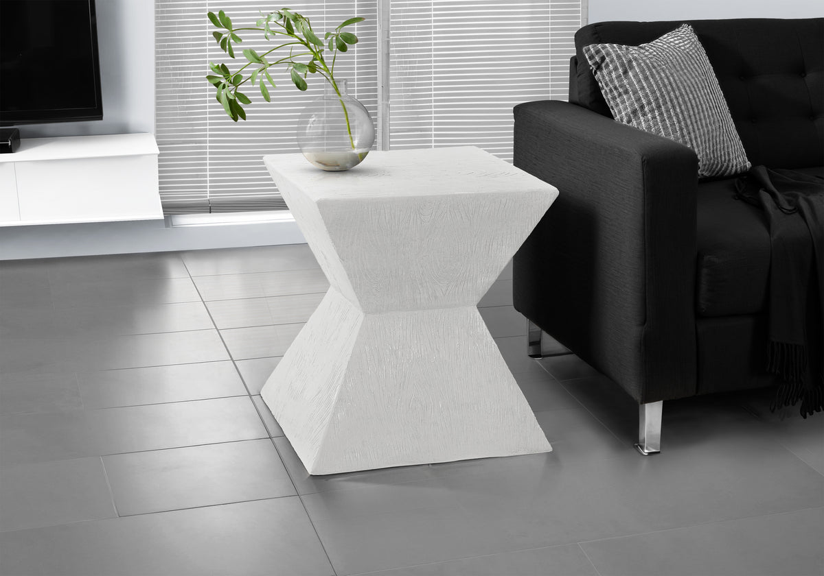 Accent Table, 25 InchH, Indoor Or Outdoor, Side Table, End, Nightstand, Bedroom, Living Room, White, Contemporary, Modern