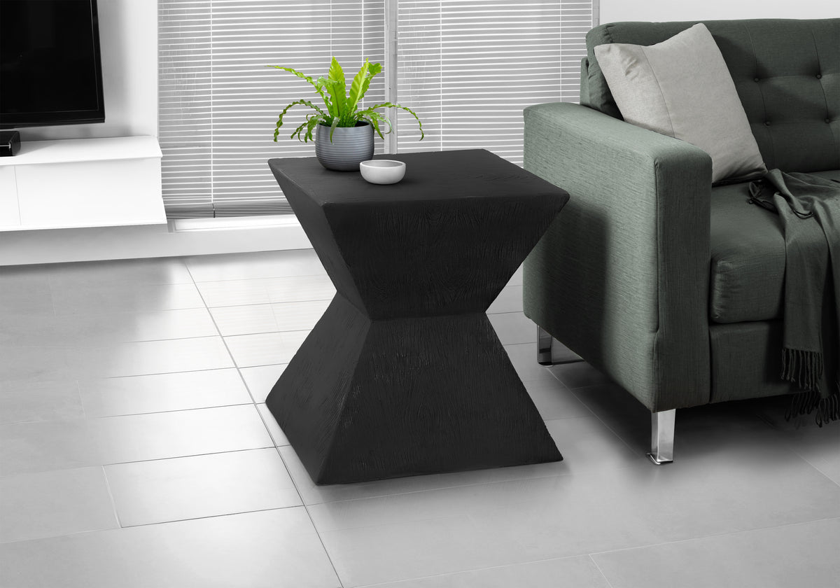 Accent Table, 25 InchH, Indoor Or Outdoor, Side Table, End, Nightstand, Bedroom, Living Room, Black, Contemporary, Modern