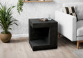 Accent Table, 25 InchH, Indoor Or Outdoor, Side Table, Nightstand, End, Square, Bedroom, Living Room, Black, Contemporary, Modern