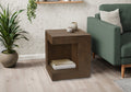 Accent Table, 25 InchH, Indoor Or Outdoor, Side Table, Nightstand, End, Square, Bedroom, Living Room, Walnut, Contemporary, Modern