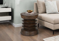 Accent Table, 25 InchH, Indoor Or Outdoor, Side Table, End, Bedroom, Living Room, Nightstand, Round, Walnut, Contemporary, Modern