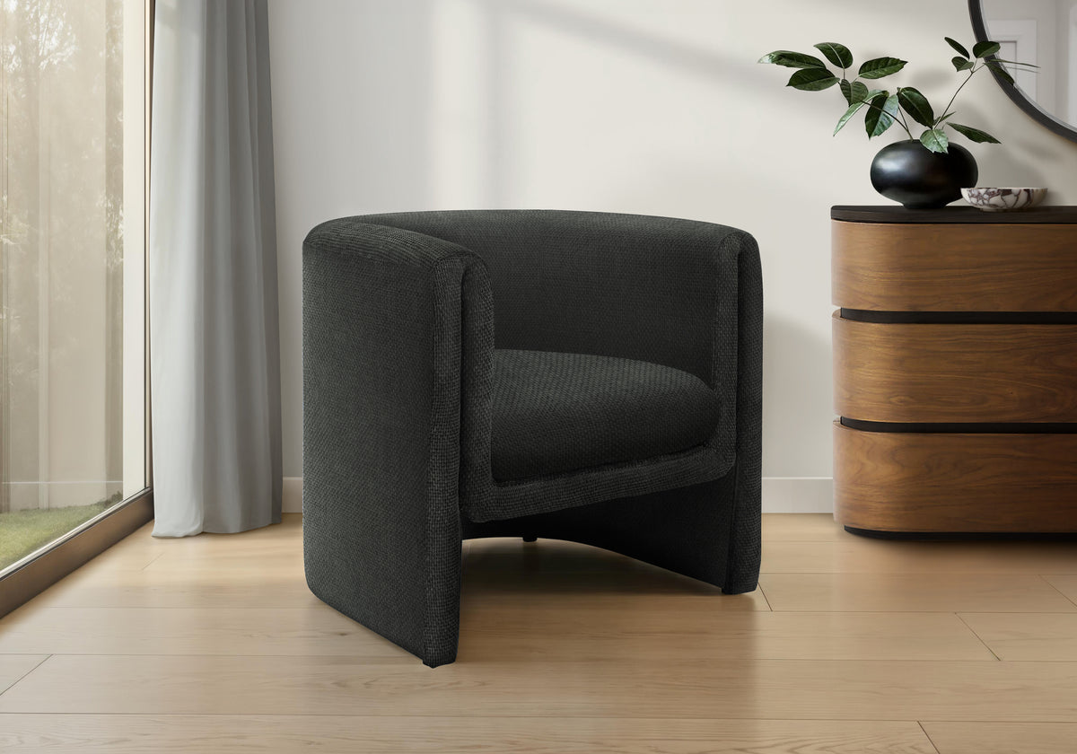 Accent Chair, 30 InchH, Upholstered, Living Room, Bedroom, Black Fabric, Contemporary, Modern