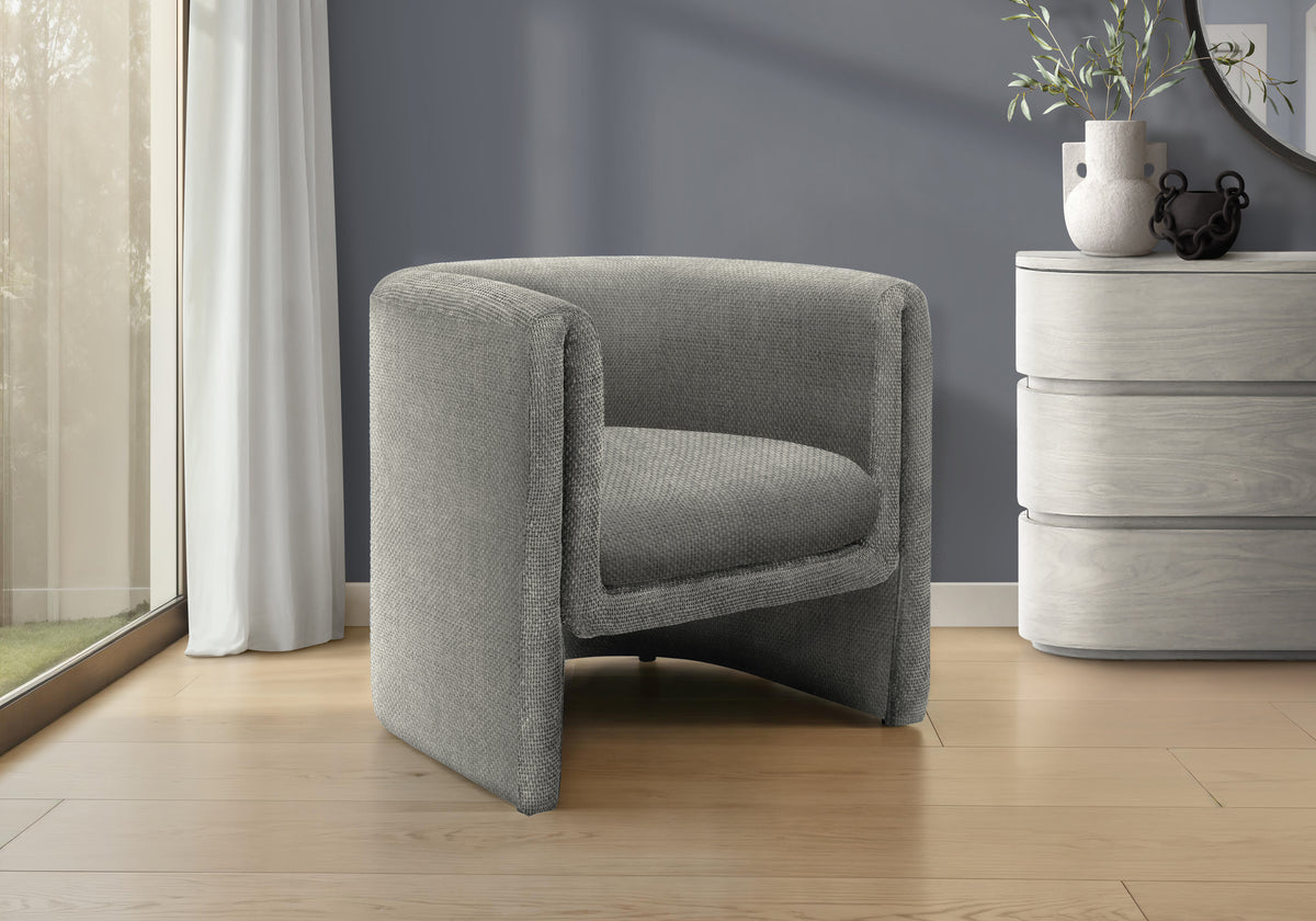 Accent Chair, 29 InchH, Upholstered, Living Room, Bedroom, Light Grey Fabric, Contemporary, Modern