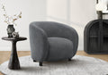 Accent Chair, 29H, Upholstered, Living Room, Bedroom, Dark Grey Fabric, Black Legs, Contemporary, Modern