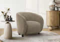 Accent Chair, 29H, Upholstered, Living Room, Bedroom, Light Brown Fabric, Black Legs, Contemporary, Modern
