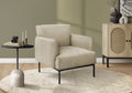 Accent Chair, 33 H, Upholstered, Living Room, Bedroom, Beige Fabric, Contemporary, Modern