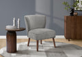 Accent Chair, 33 Inch H, Upholstered, Living Room, Bedroom, Light Grey Fabric, Walnut Solid Wood Legs, Mid Century, Modern