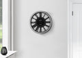 Clocks, 16 Inch Round, Wall Clock, Silver, Black, Transitional