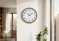 Clocks, 16 Inch Round, Wall Clock, Gold Frame, Transitional