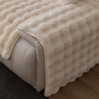Thick Sofa Seat Pad Solid Color Faux Fur Fluffy Sofa Cushion Non-Slip Couch Covers