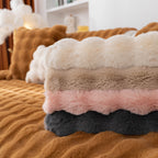 Thick Sofa Seat Pad Solid Color Faux Fur Fluffy Sofa Cushion Non-Slip Couch Covers