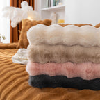 Thick Sofa Seat Pad Solid Color Faux Fur Fluffy Sofa Cushion Non-Slip Couch Covers