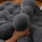 Thick Sofa Seat Pad Solid Color Faux Fur Fluffy Sofa Cushion Non-Slip Couch Covers
