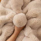 Thick Sofa Seat Pad Solid Color Faux Fur Fluffy Sofa Cushion Non-Slip Couch Covers