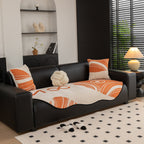 Abstract Art Sofa Cover with Wave Edge, Non Slip Couch Cover for Stylish Homes