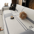Modern Plaid Heavy Duty Sofa Throw Blanket, Boho Farmhouse Couch Cover with Tassel