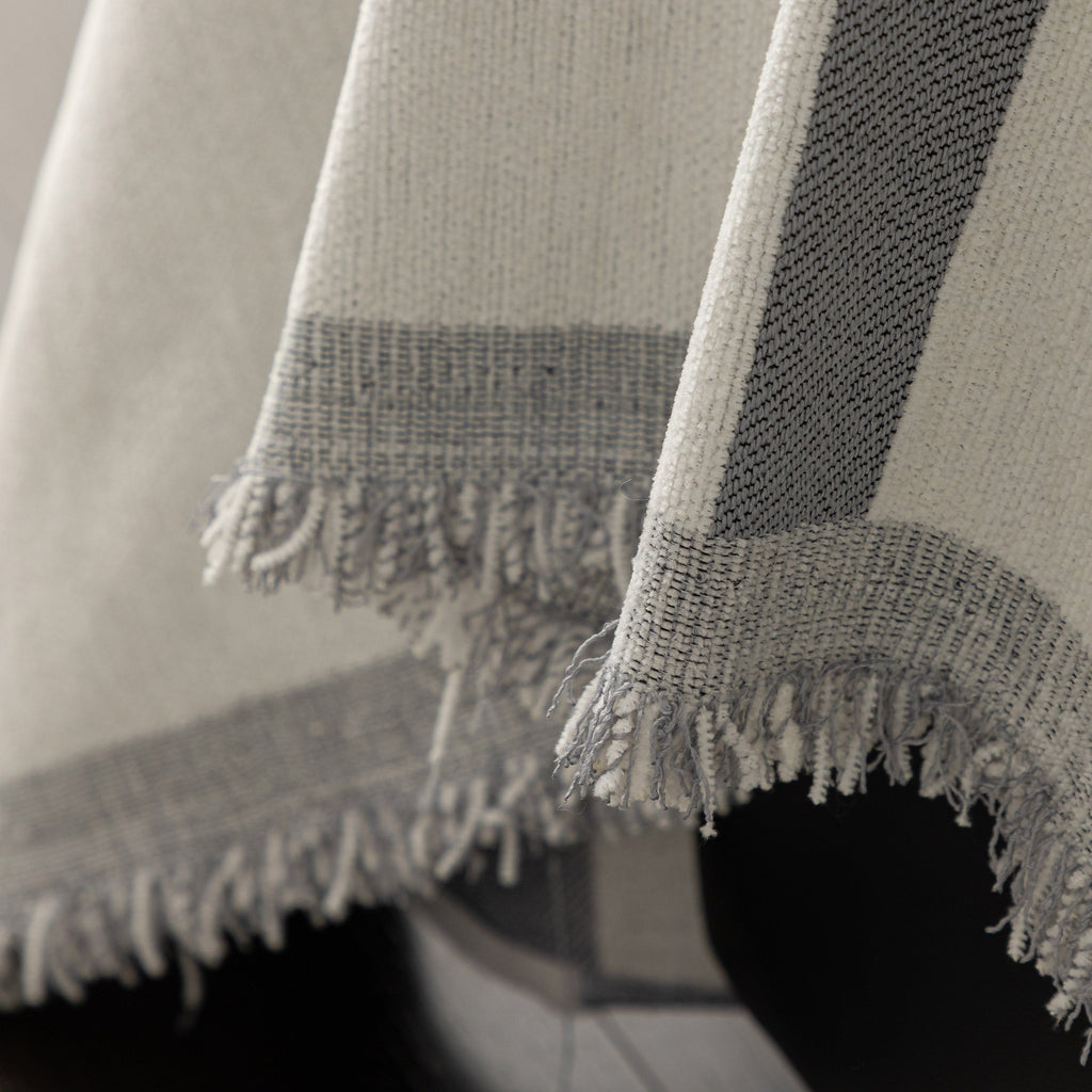 Modern Plaid Heavy Duty Sofa Throw Blanket, Boho Farmhouse Couch Cover with Tassel