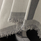 Modern Plaid Heavy Duty Sofa Throw Blanket, Boho Farmhouse Couch Cover with Tassel