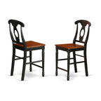 East West Furniture JAKE3-BLK-W 3 Piece Counter Height Dining Table Set Contains a Round Kitchen Table with Pedestal and 2 Dining Room Chairs, 36x36 Inch, Black & Cherry