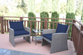 Jeco W00405-3S-FS011 2 in. Mirabelle Bistro Set with Midnight Blue Cushion - 3 Pieces