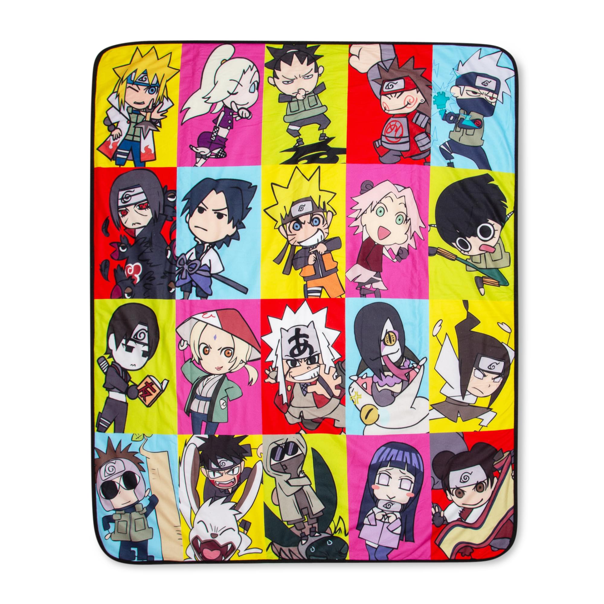 Naruto Character Collage Fleece Throw Blanket With Sherpa Backing  50 X 60 Inch