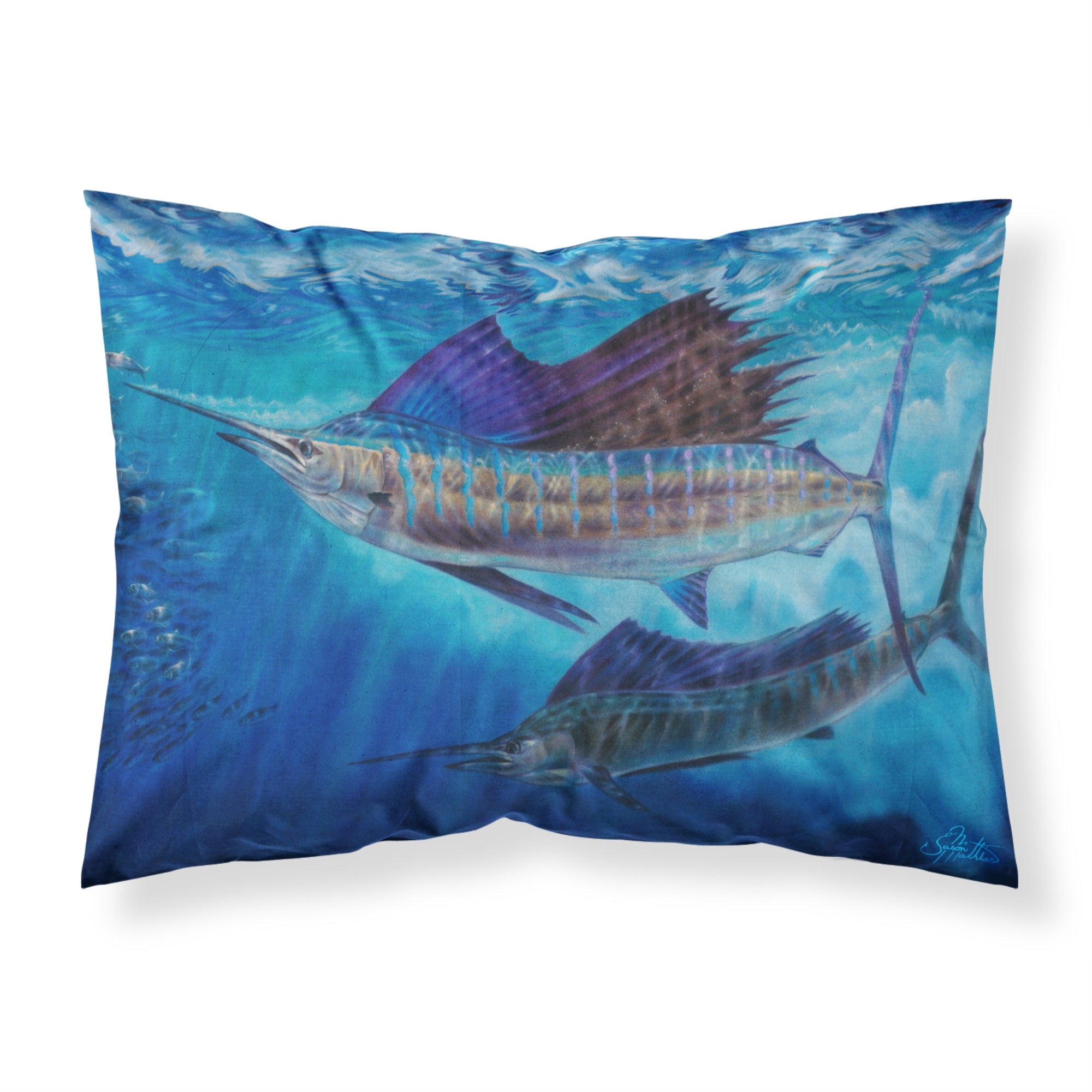 'Caroline'S Treasures Wide Open Sailfish Fabric Standard Pillowcases, Multicolor'