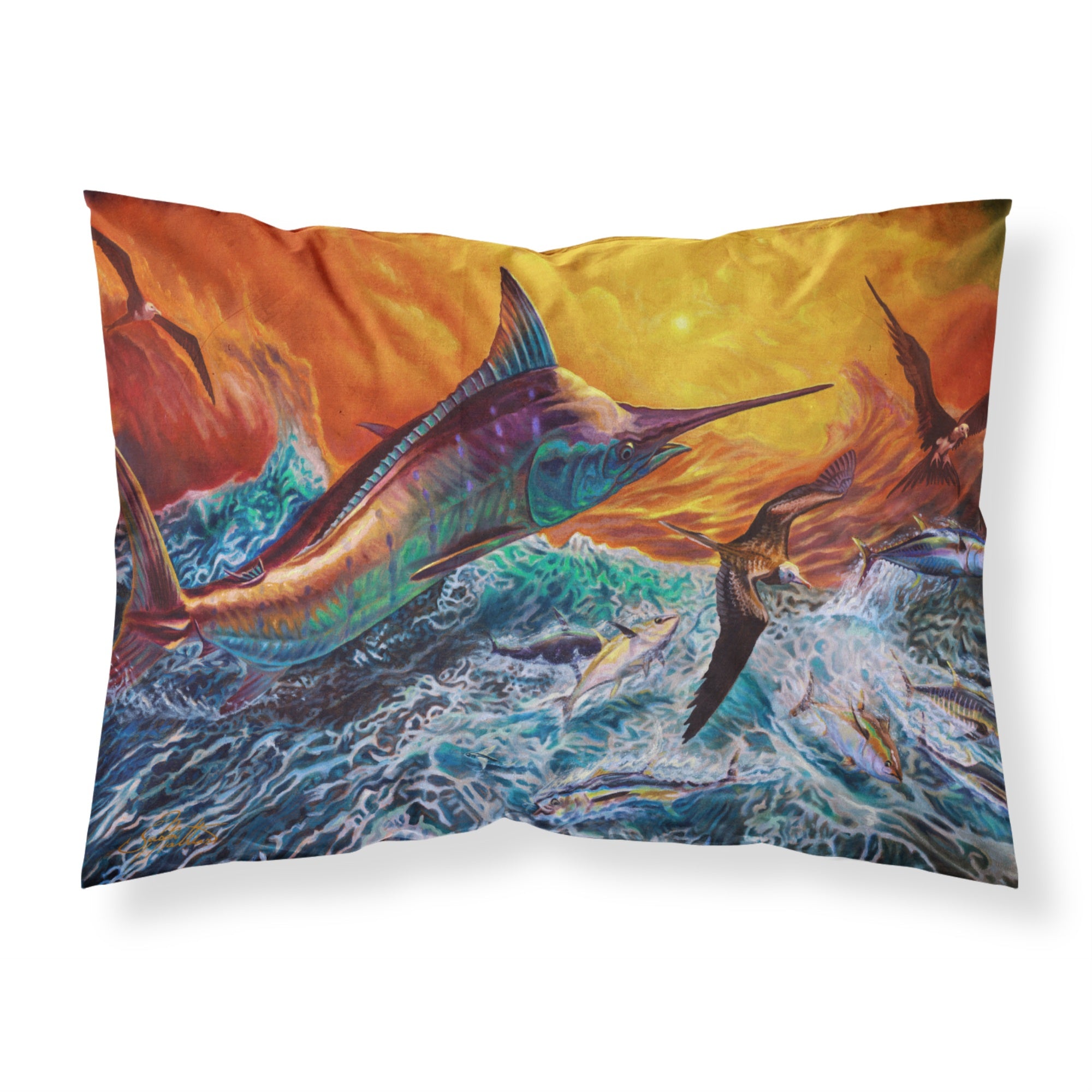 'Caroline'S Treasures Reflective Chaos Blue Marlin Fabric Standard Pillowcases, Multicolor'