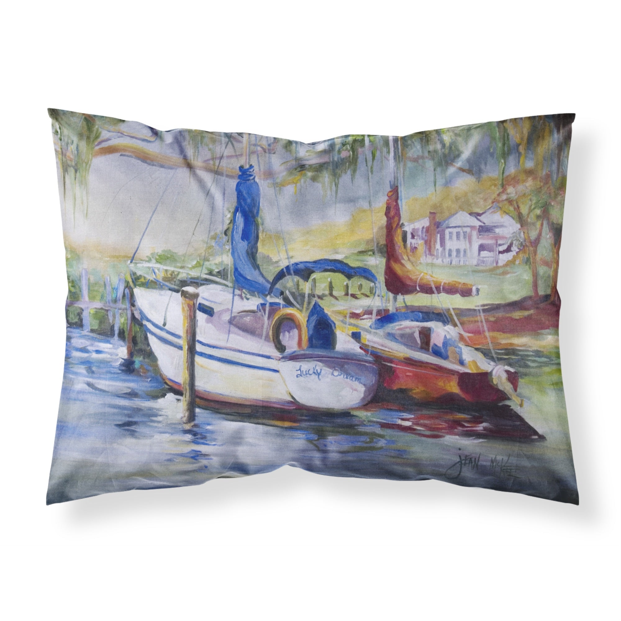 'Caroline'S Treasures Jmk1053Pillowcase Lucky Dream Sailboat Fabric Standard Pillowcase, Large, Multicolor'