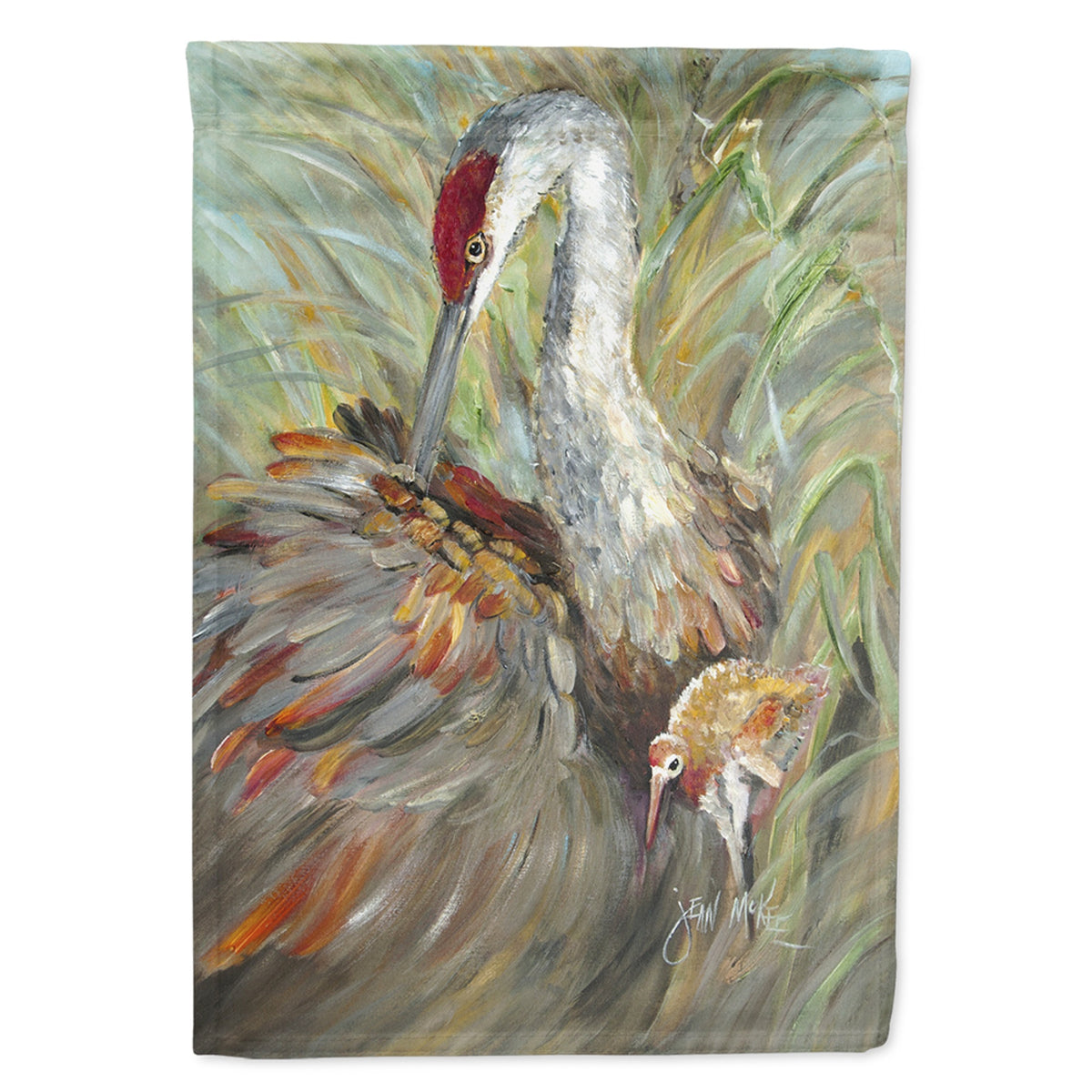 'Caroline'S Treasures Jmk1143Gf Sandhill Crane With Baby Flag, Small, Multicolor'
